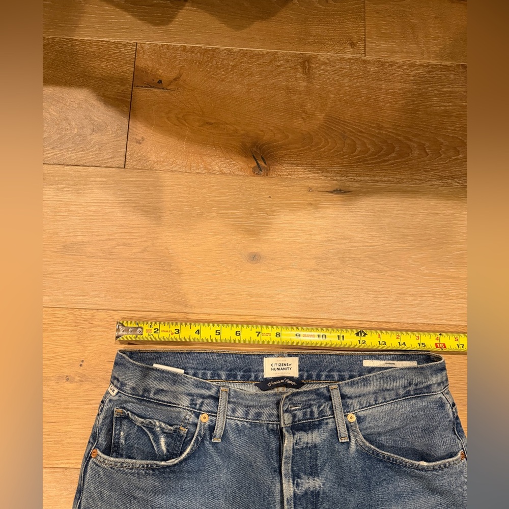 CITIZENS of HUMANITY Sabine Straight Leg High Waist Ripped Blue Jeans Size 29 - Picture 11 of 14